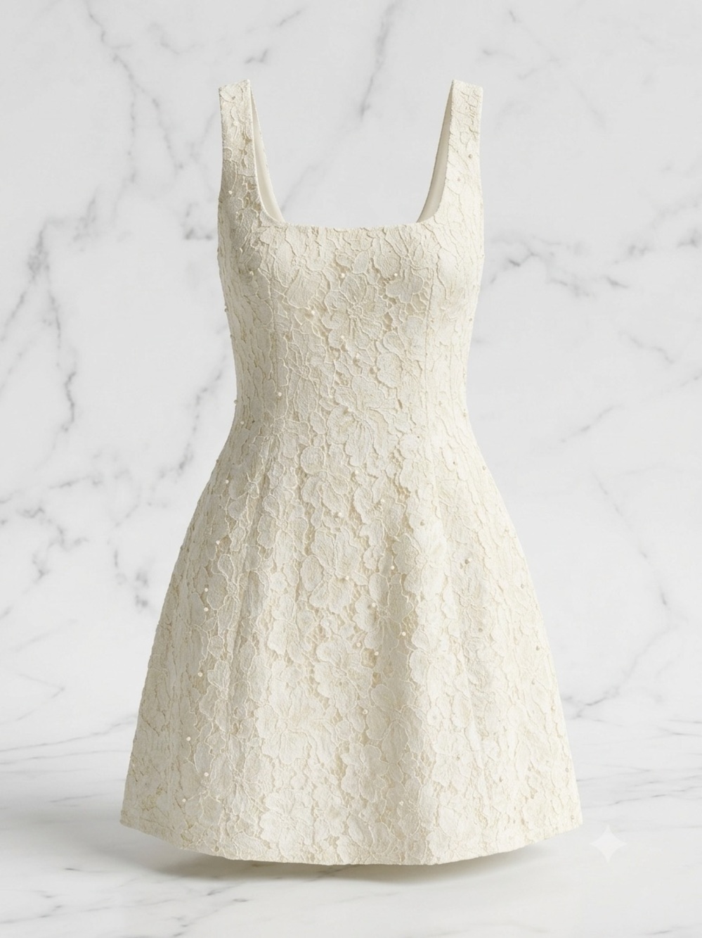 Lulu's Ivory Lace Mini Dress